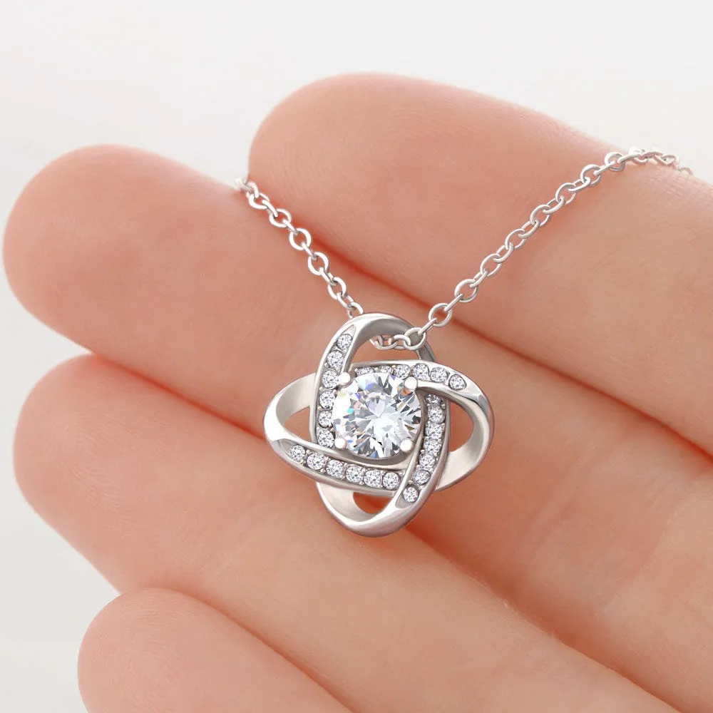 Gifts For Big Sister Love Knot Necklace With Custom Photo Marry Christmas Message Card- Little Sis To Big Sis Gift