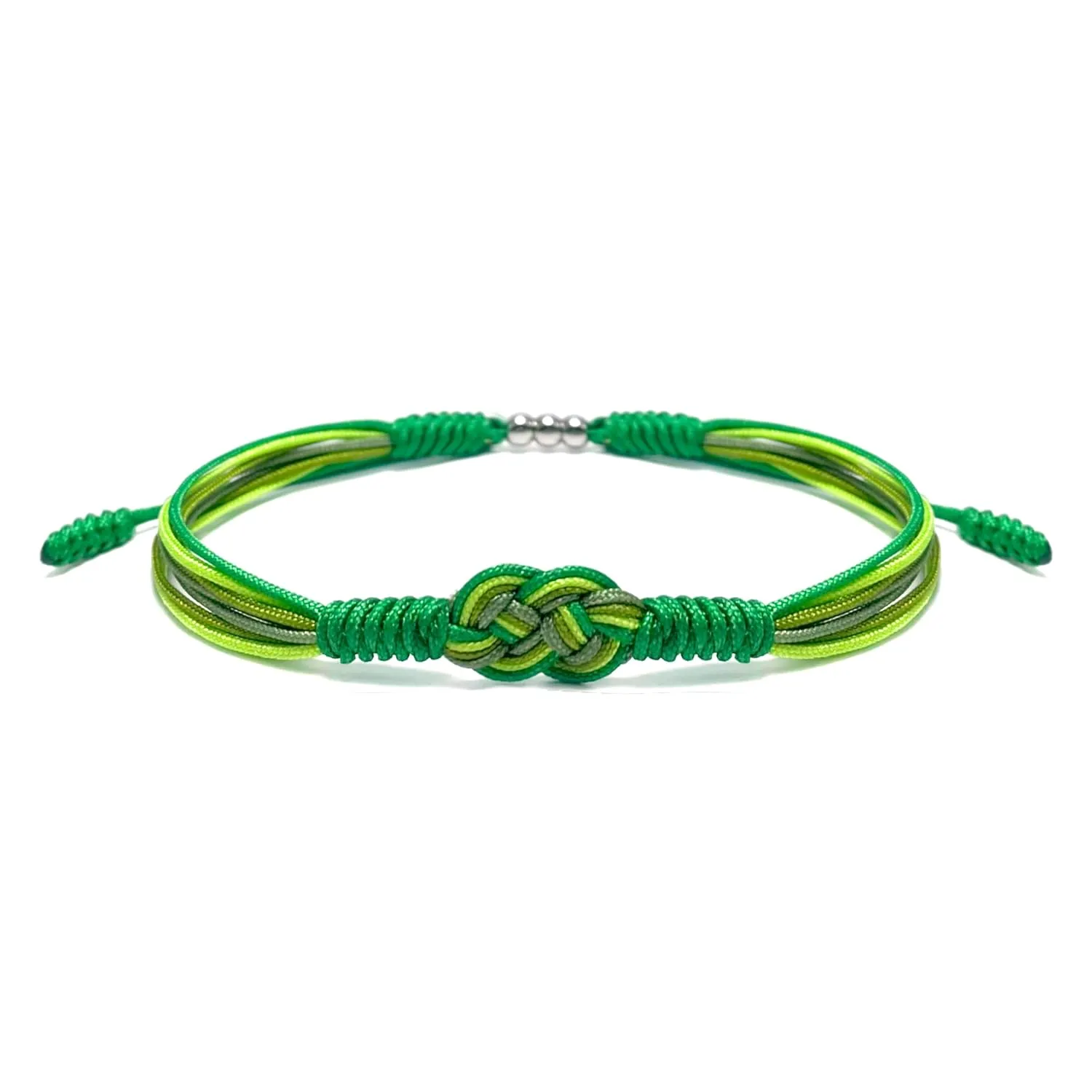Green Infinity Multiple Bracelet, Surfer String Thread Inspirational Luck Protection Kabbalah Adjustable for Men, Women, Friendship (Green Mix)