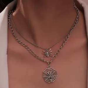 Halloween Multi-layer Spider Hollow Necklace