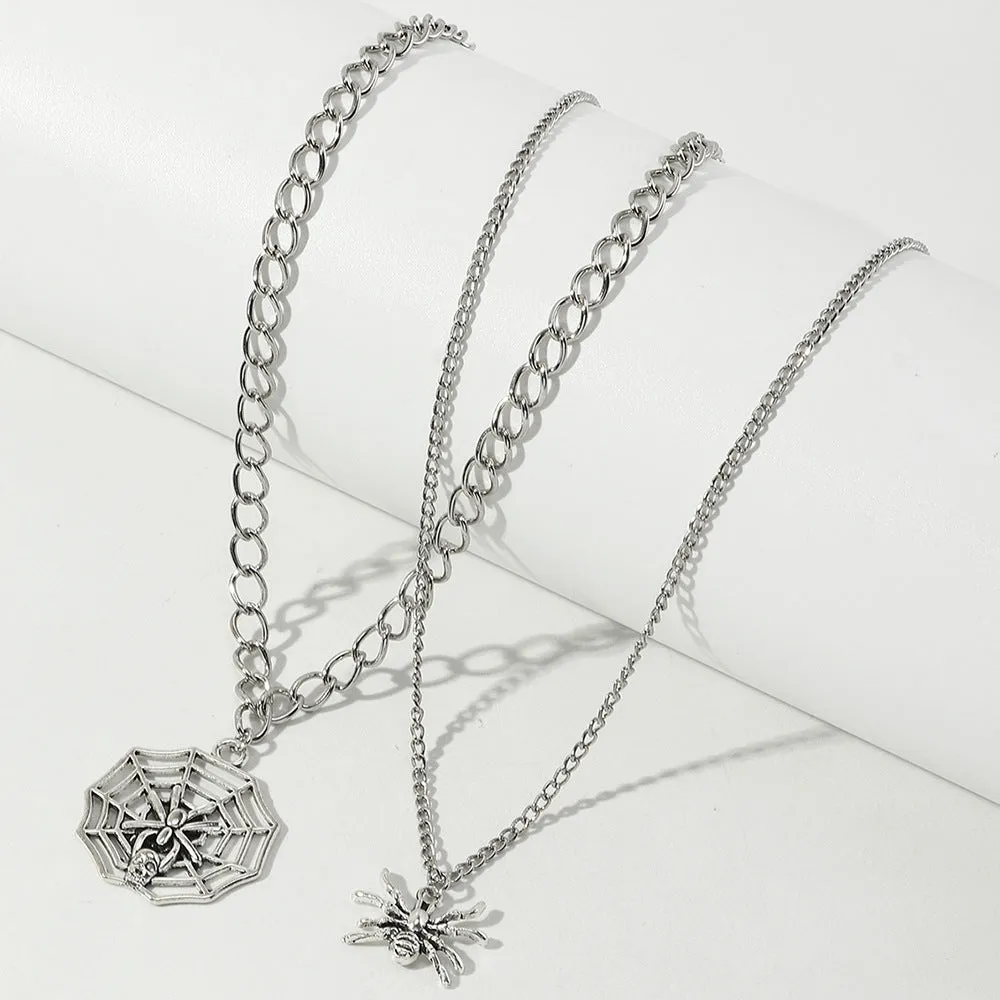 Halloween Multi-layer Spider Hollow Necklace