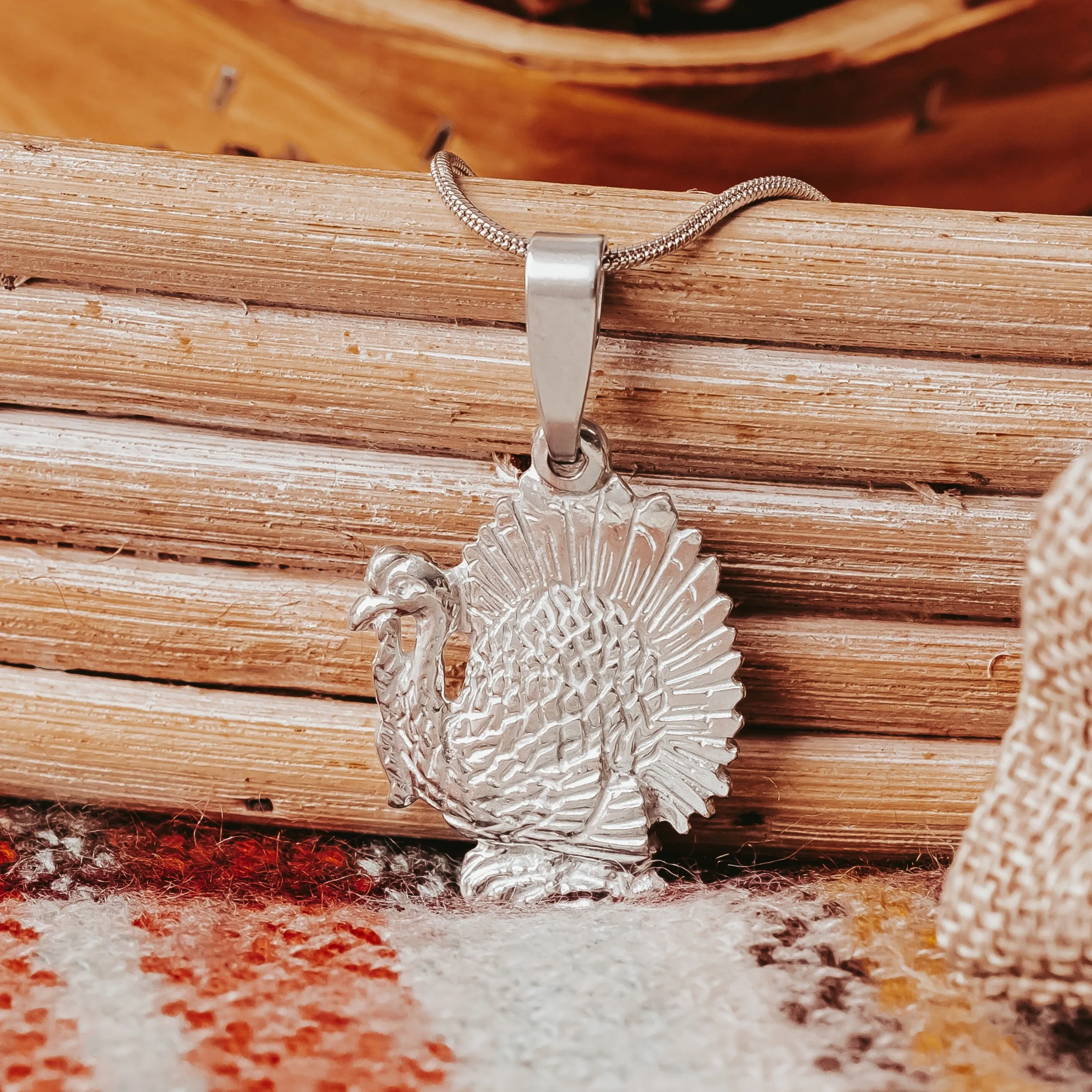 Handmade Turkey Pendant Necklaces - Thanksgiving Jewelry - Turkey Gifts