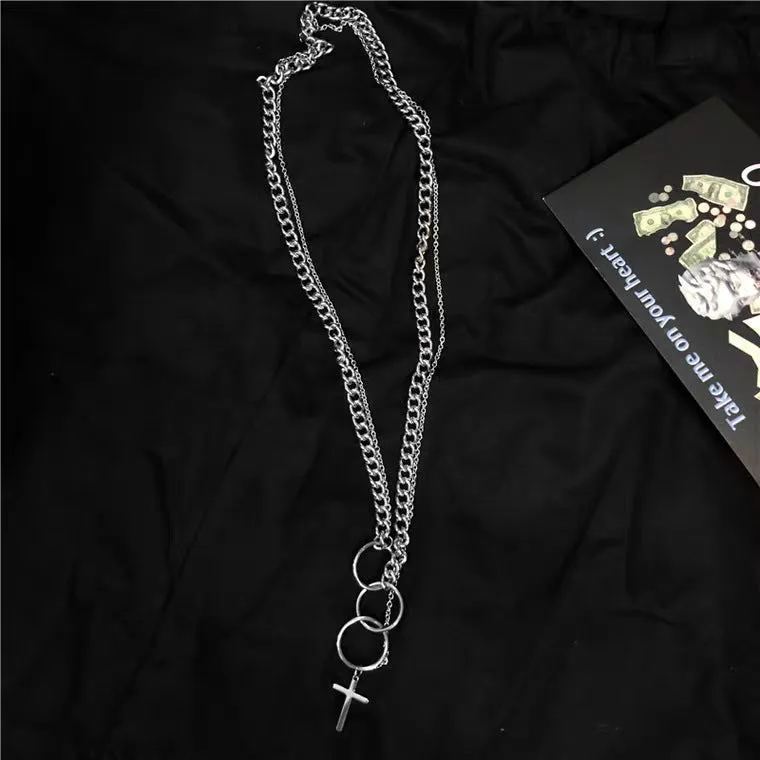 Harajuku Style Hip-hop Cross Pendant Personality Combination Punk