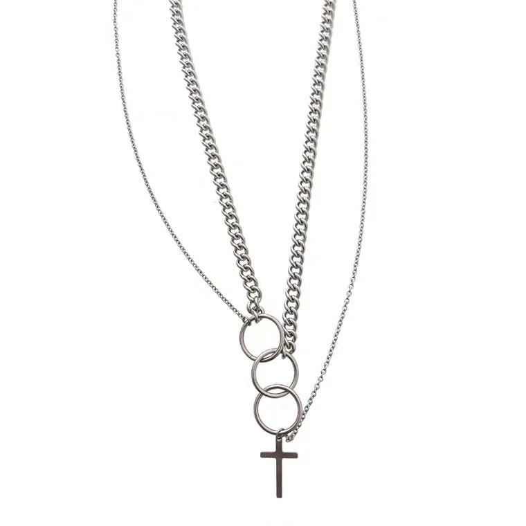 Harajuku Style Hip-hop Cross Pendant Personality Combination Punk