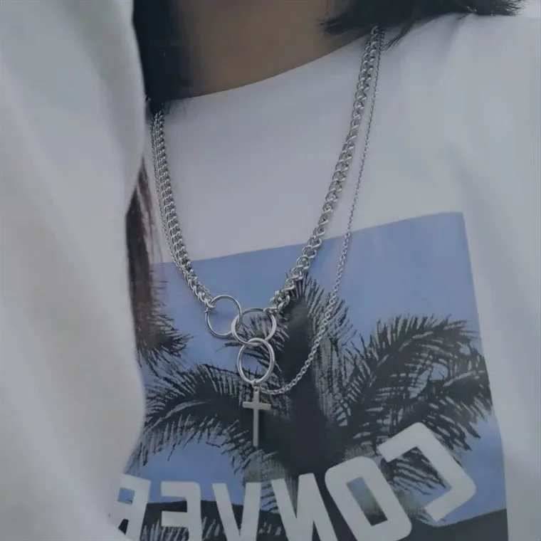 Harajuku Style Hip-hop Cross Pendant Personality Combination Punk