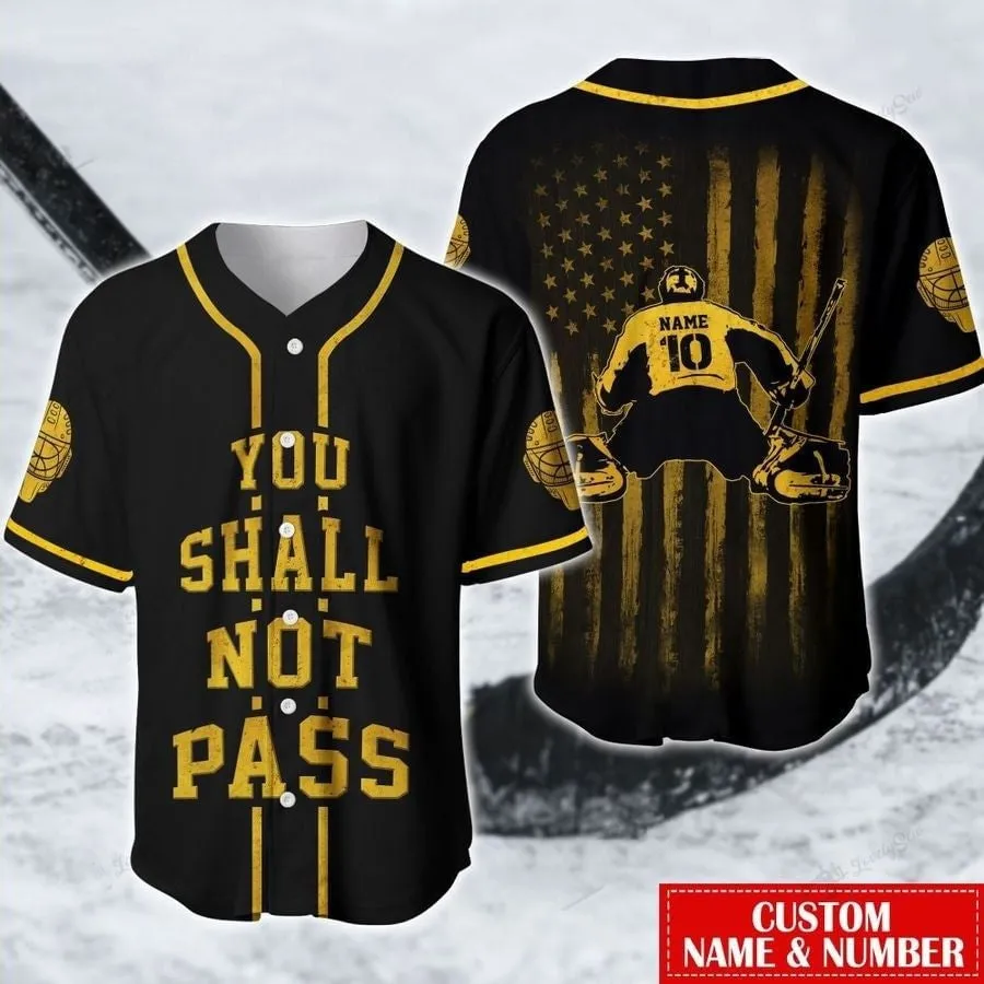 Hockey You Shall Not Pass Personalized And Number Baseball Jersey