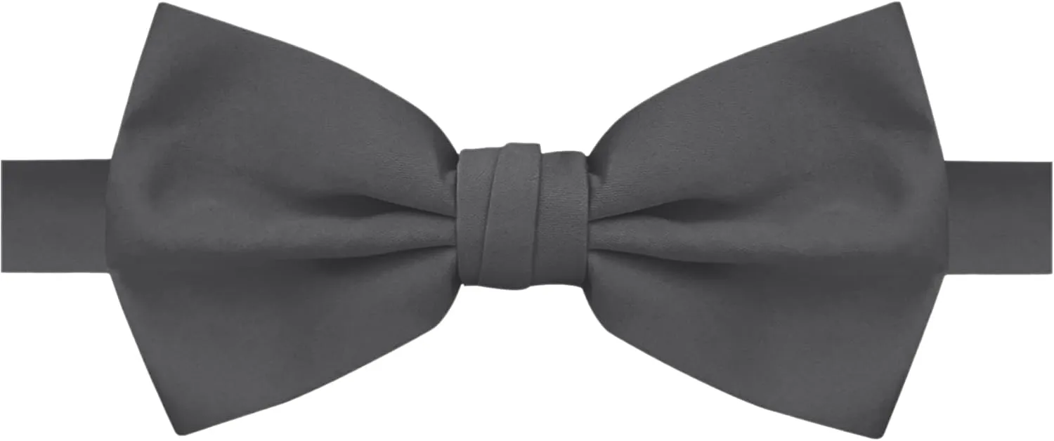 Jacob Alexander Men's Pretied Banded Adjustable Solid Color Bowtie