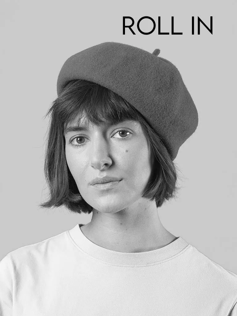 KOPKA Roll Up Woollen Beret - Cherry