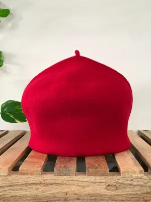 KOPKA Roll Up Woollen Beret - Cherry