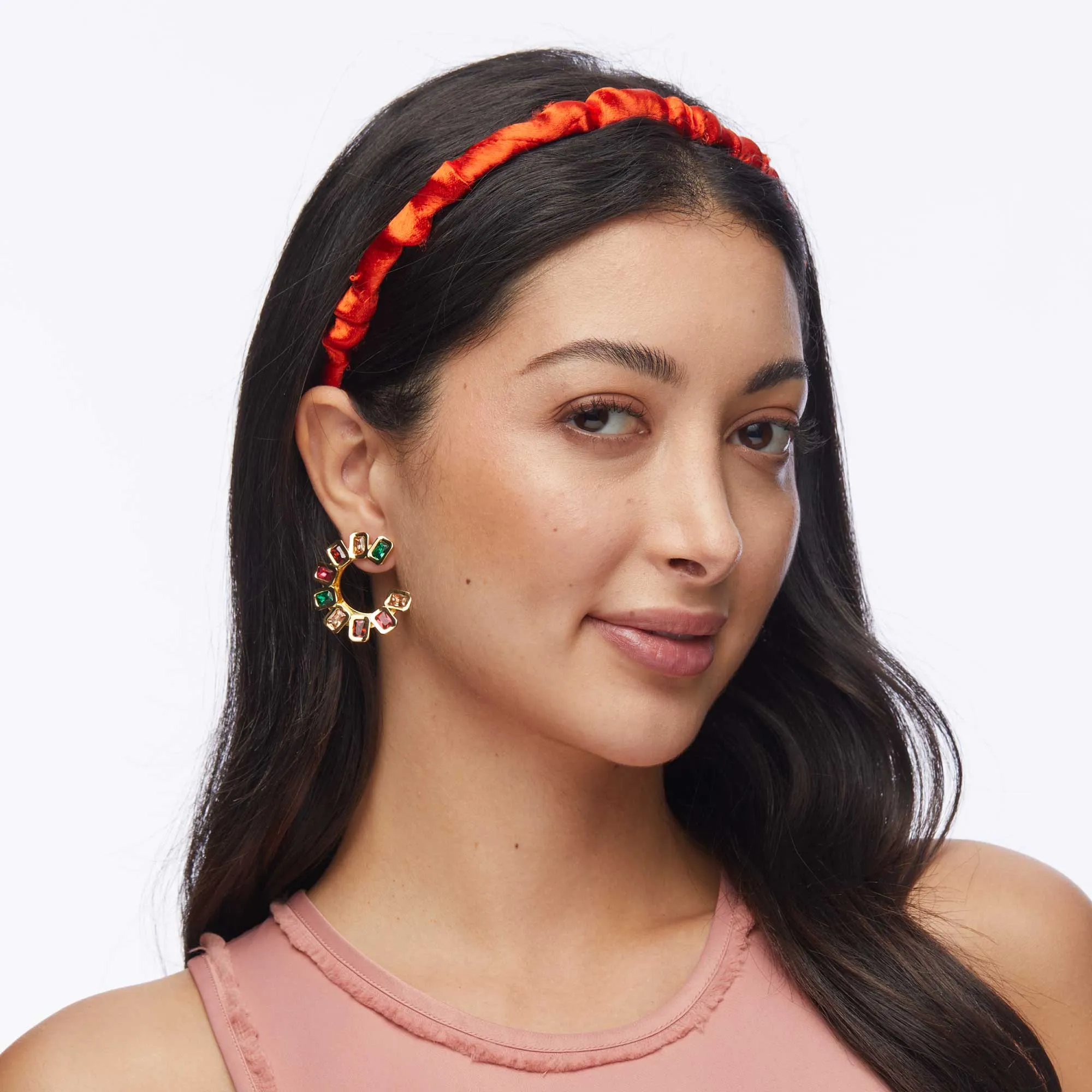 LIPSTICK RED JESSIE SILK HEADBAND