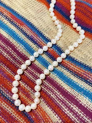 Long 8mm Pearl Strand Necklace