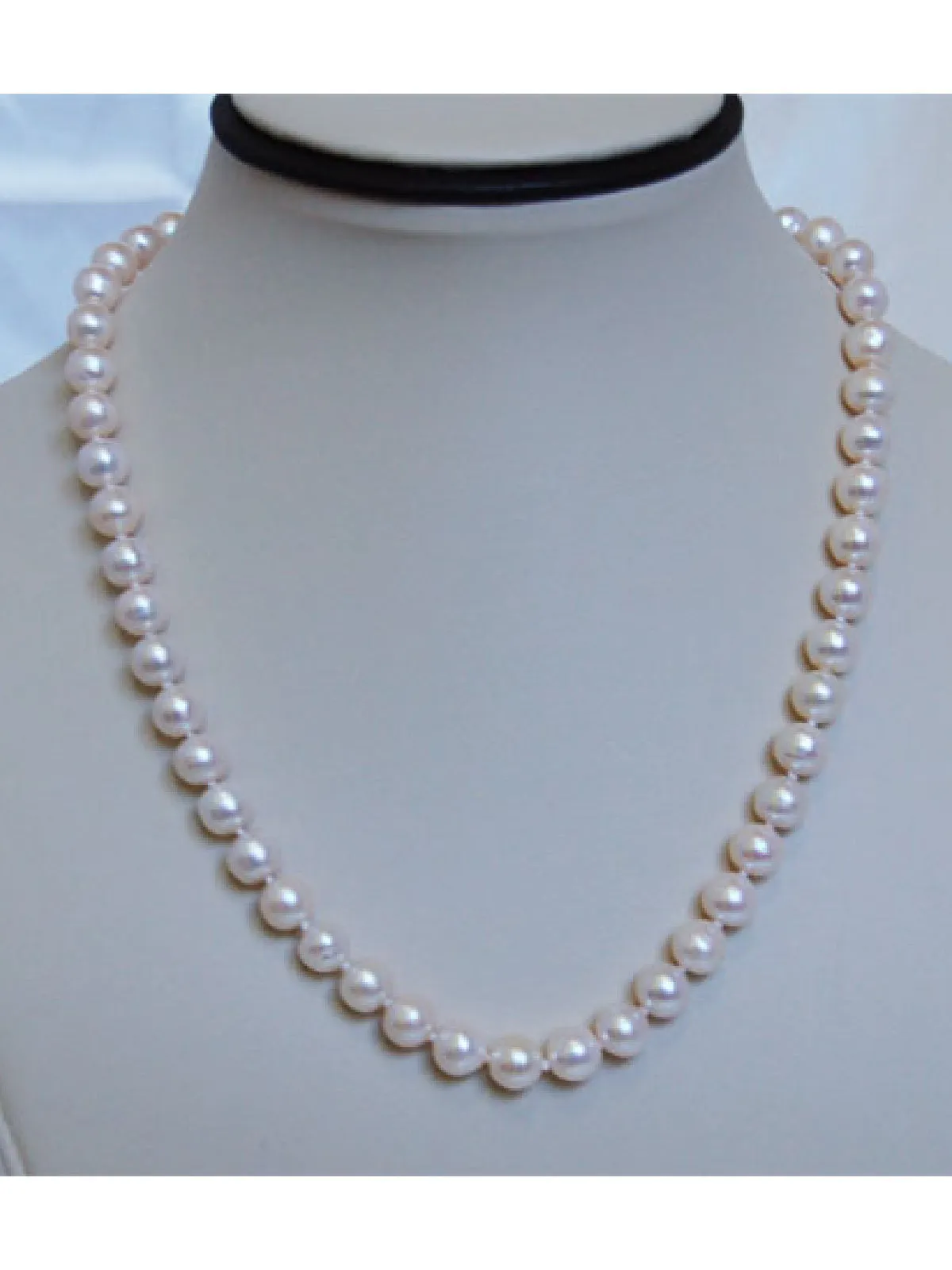 Long 8mm Pearl Strand Necklace
