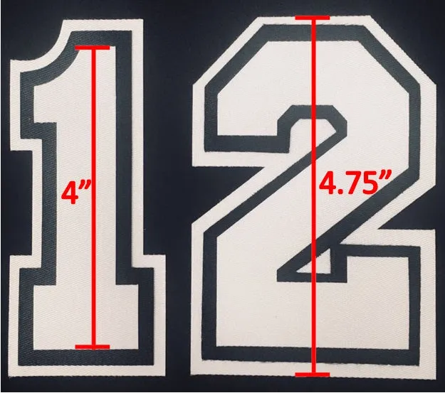Loose Uniform Numbers Style #2, White/Black/White