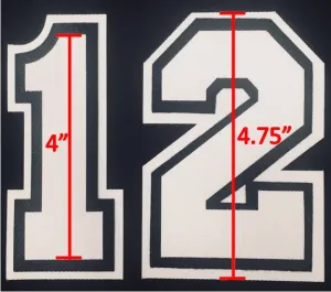 Loose Uniform Numbers Style #2, White/Black/White