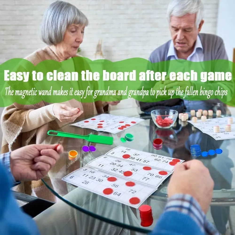 Magnetic Bingo Chips 600 Pieces Plastic Transparent Game Tokens with Metal Rings - Mix 6 Colors