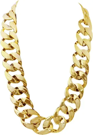 Markeny Men's Chunky Necklace, Rapper Fake Gold Chain 90s Hip Hop Fake Gold Necklace Costume Accessory (27.5 Inches*1.37inches)