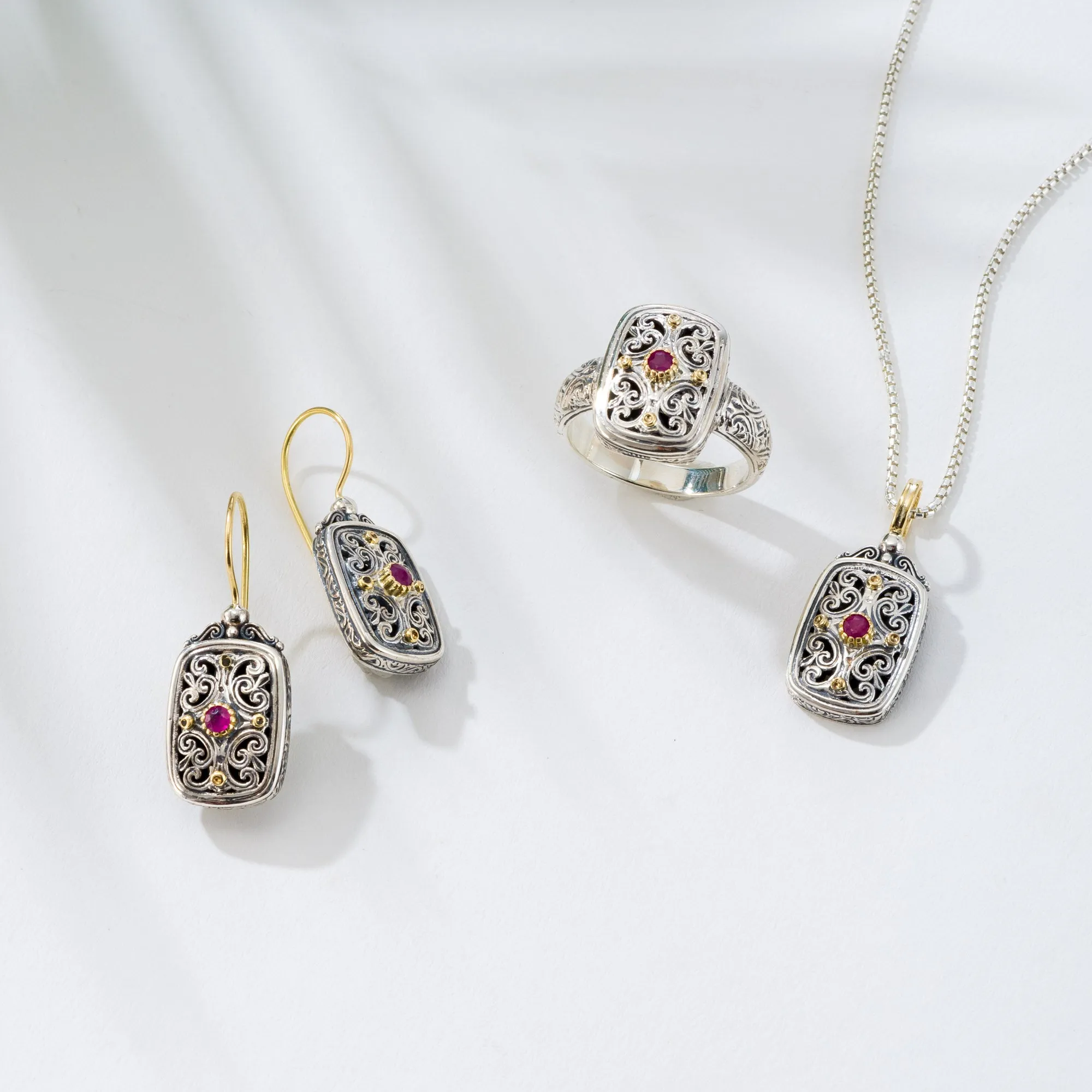 Mediterranean Ruby Tablet Pendant
