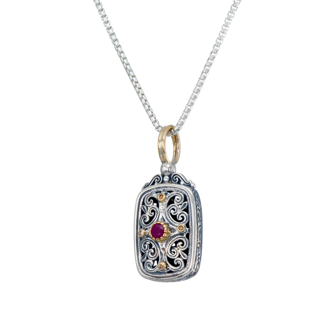 Mediterranean Ruby Tablet Pendant