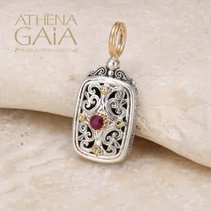 Mediterranean Ruby Tablet Pendant