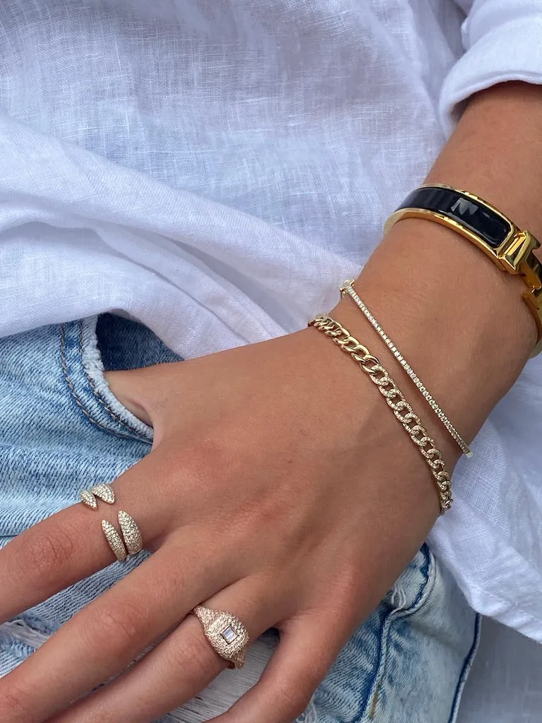 MEDIUM HALF DIAMOND CUBAN BRACELET