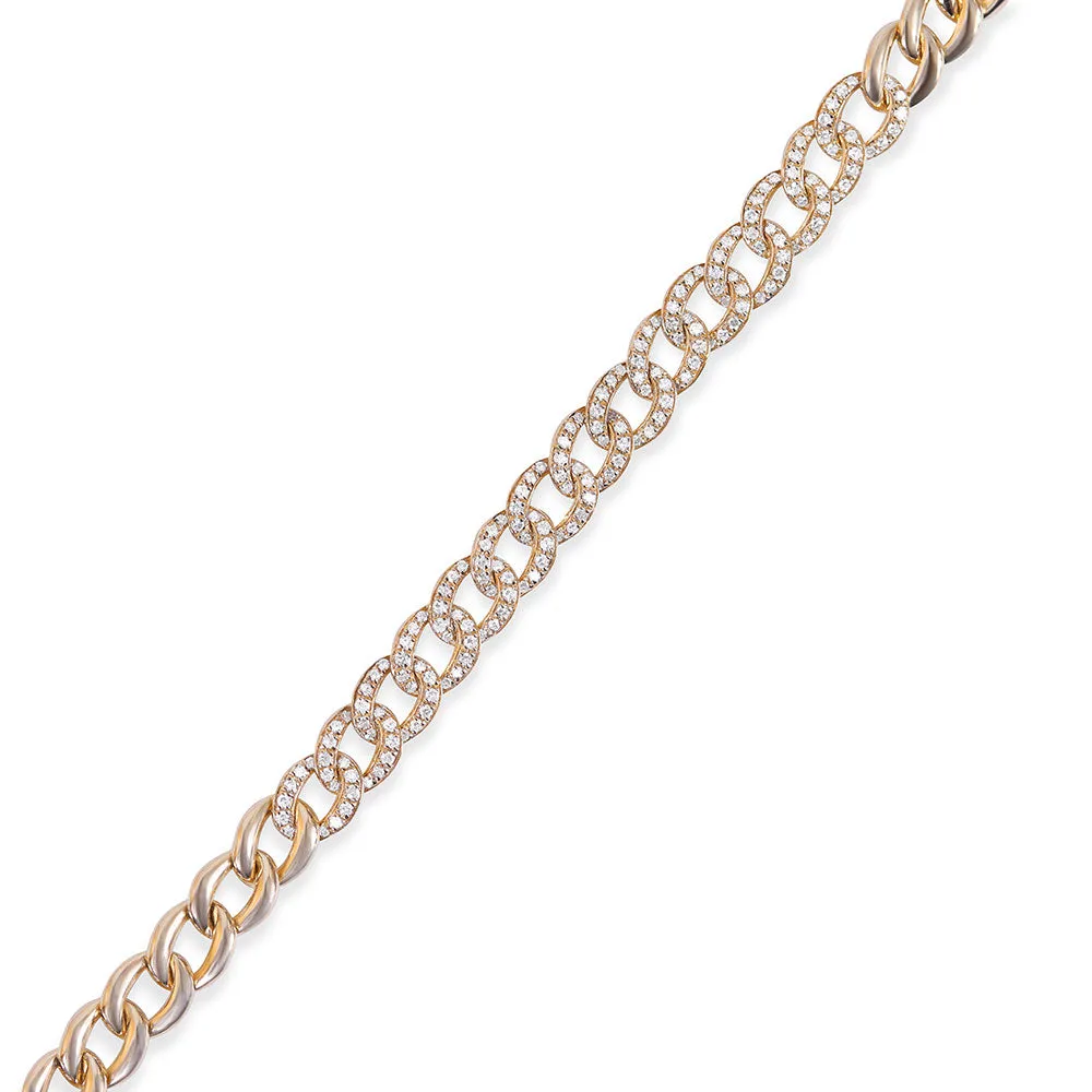 MEDIUM HALF DIAMOND CUBAN BRACELET