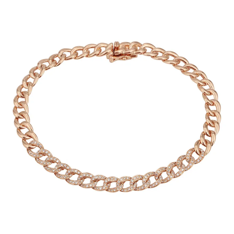 MEDIUM HALF DIAMOND CUBAN BRACELET