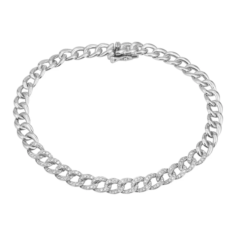 MEDIUM HALF DIAMOND CUBAN BRACELET