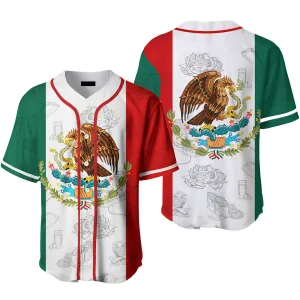 Mexican Mexico Flag Baseball Jerseys For Men & Women, Flag Mexico Shirt