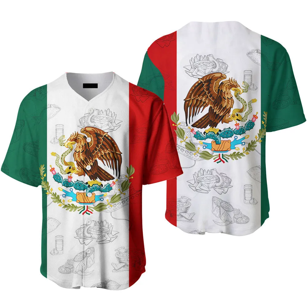 Mexican Mexico Flag Baseball Jerseys For Men & Women, Flag Mexico Shirt