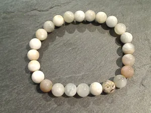 Mixed Moonstone 8MM Stretch Bracelet