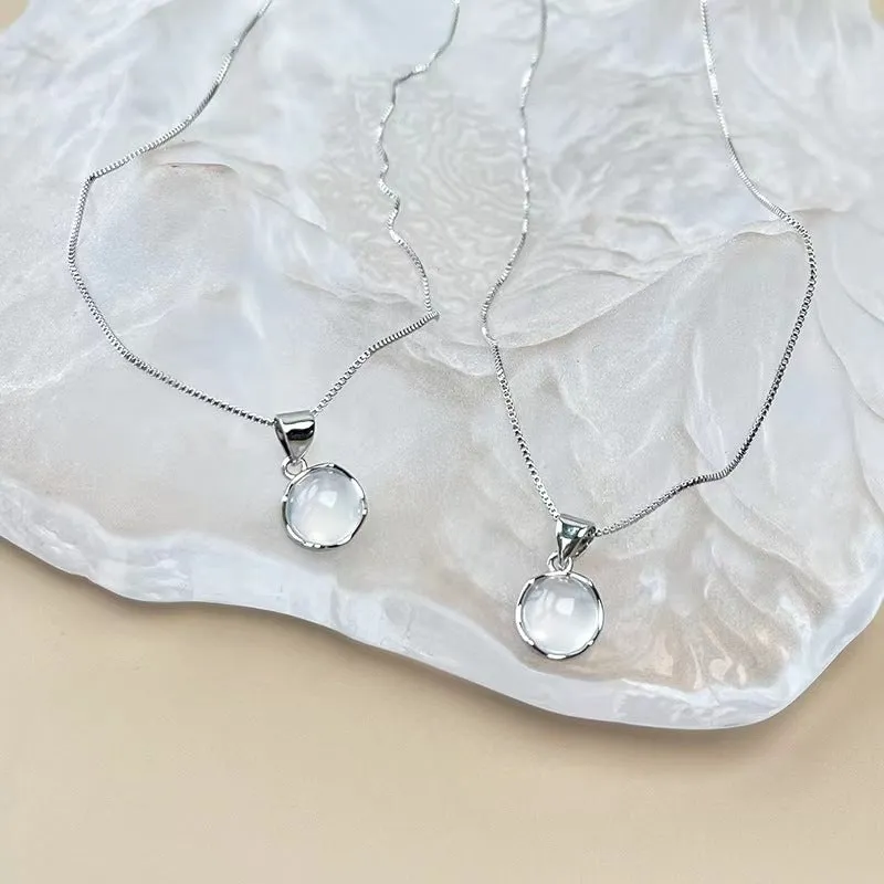 Moonlight Blue Necklace Clavicle Chain Jewelry Women's Gentle Wear Accessory