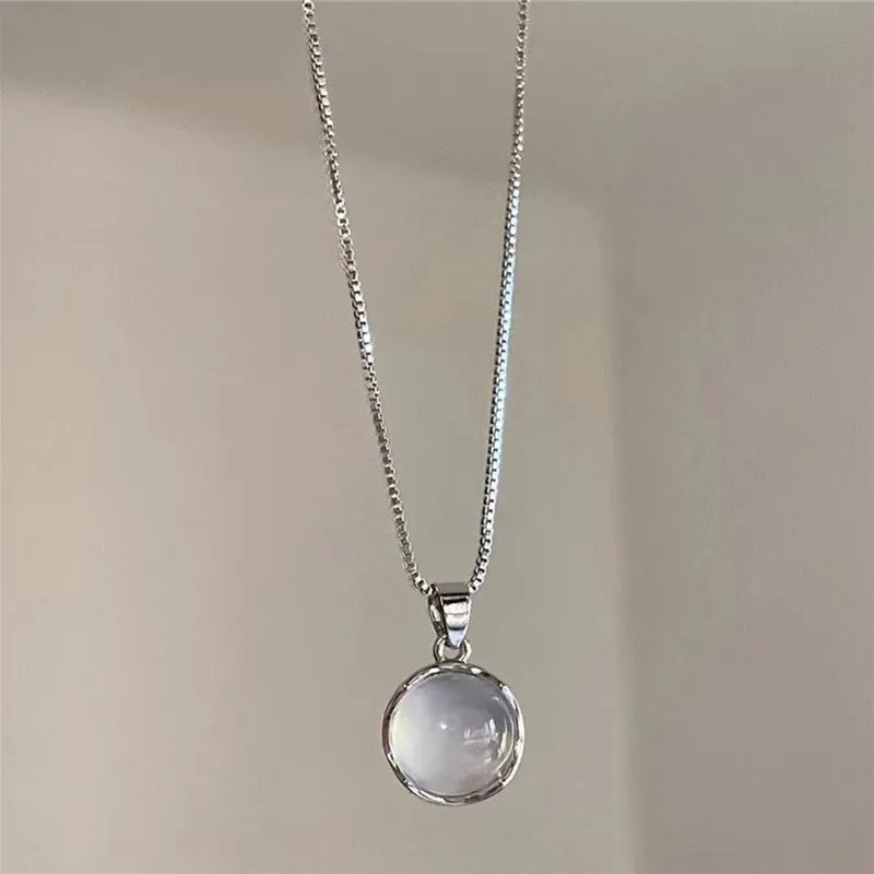 Moonlight Blue Necklace Clavicle Chain Jewelry Women's Gentle Wear Accessory