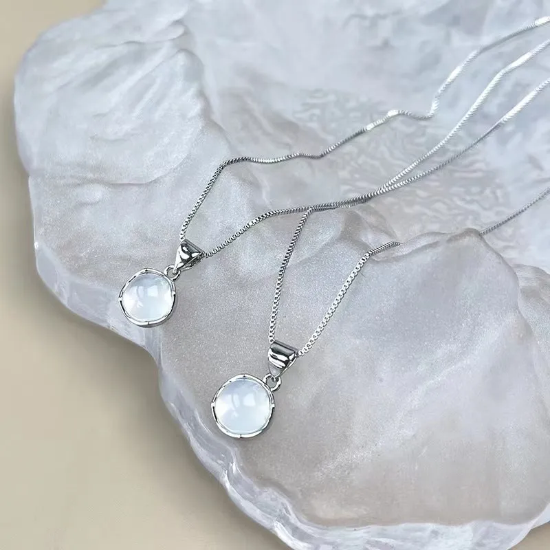 Moonlight Blue Necklace Clavicle Chain Jewelry Women's Gentle Wear Accessory