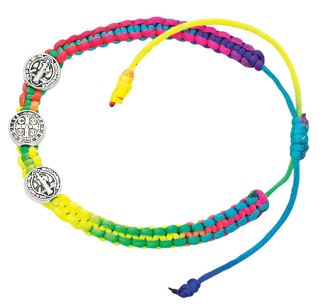 MULTI COLOR ST. BENEDICT CORD BRACELET-BR603C