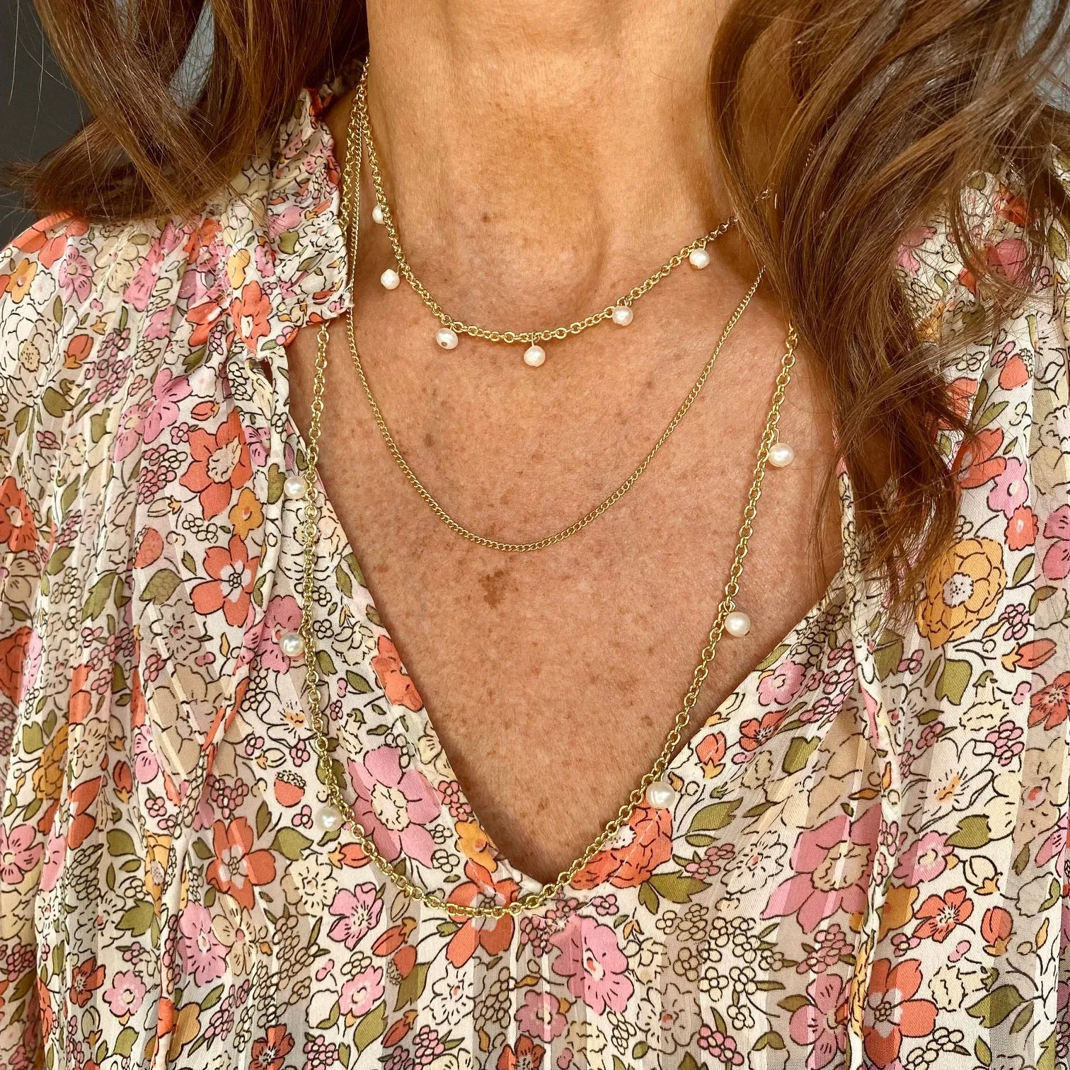 Multi Layer Pearl Drop Necklace