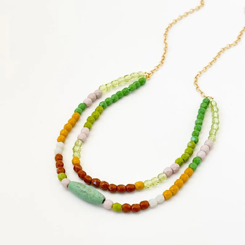 Multi-strand turquoise necklace