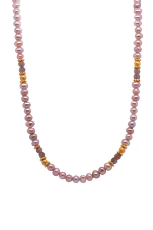 Natural Pearl and Moonstone Necklace Fair Trade 24K Gold Vermeil