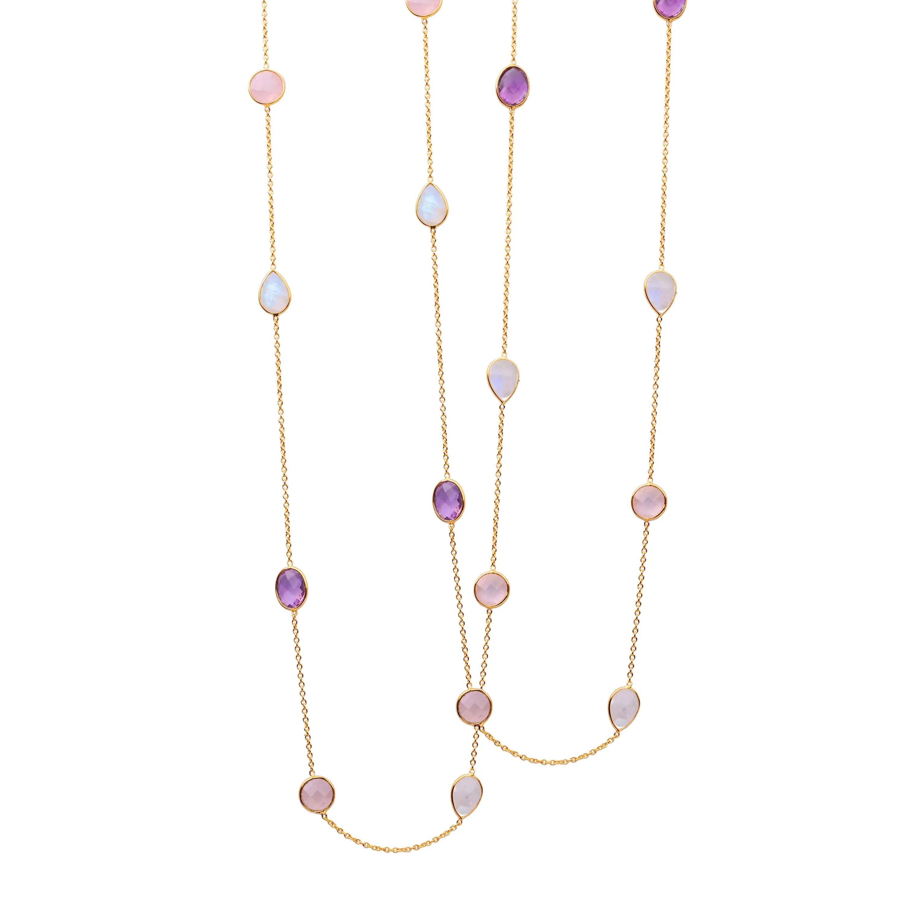 Necklace - Amethyst, Moonstone & Rose Quartz