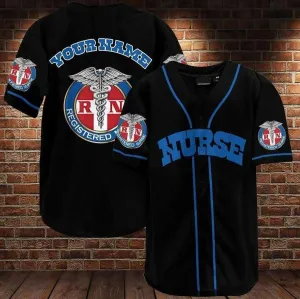 Nurse Symbol Personalized Baseball Jersey, Perfect Shirt for Register Nurse