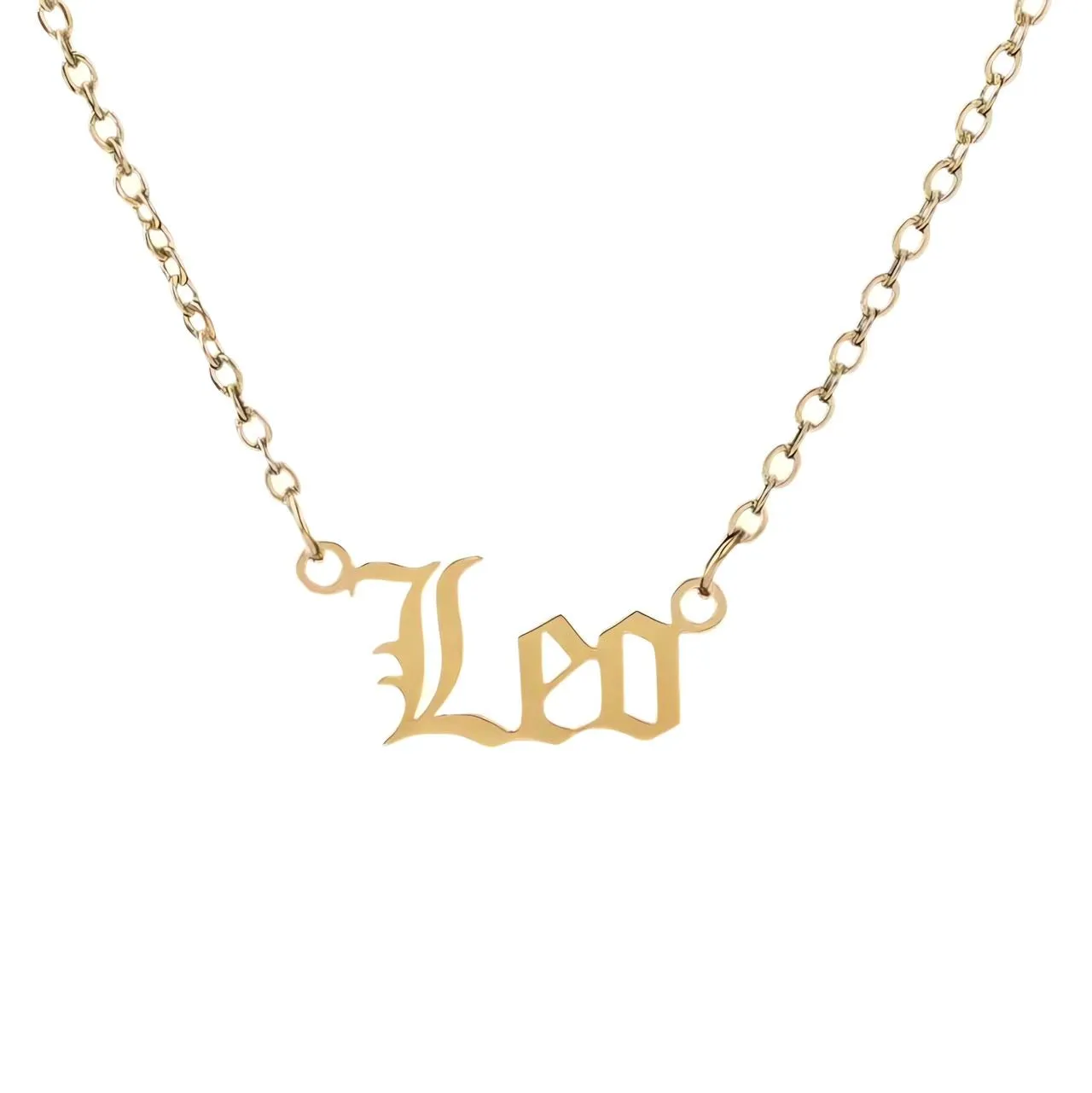 Old English Zodiac Name Necklace