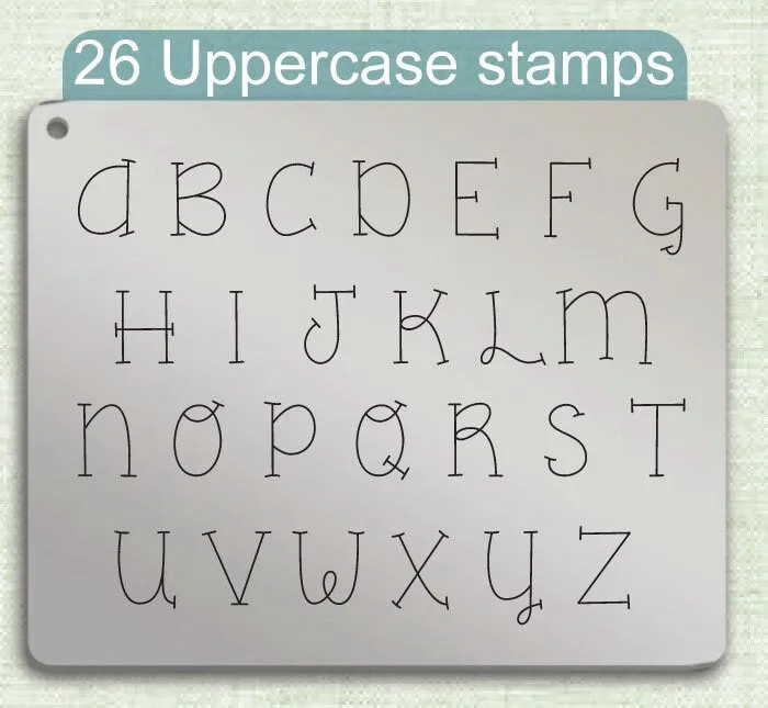 One Thing Metal Letter Stamps, full Alphabet.