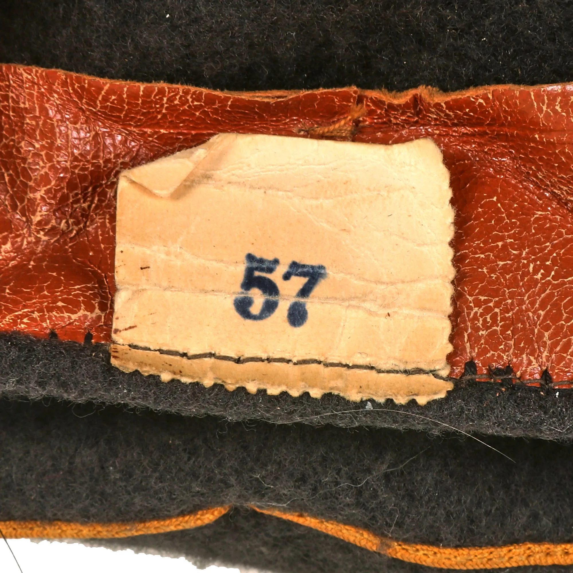 Original Rare German WWII NSFK National Socialist Flying Corps Service Beret with Faded Markings - Size 57