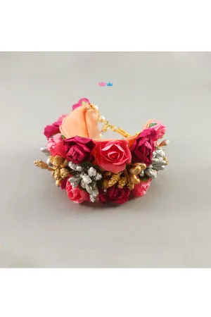 Paper flower multi color bracelet