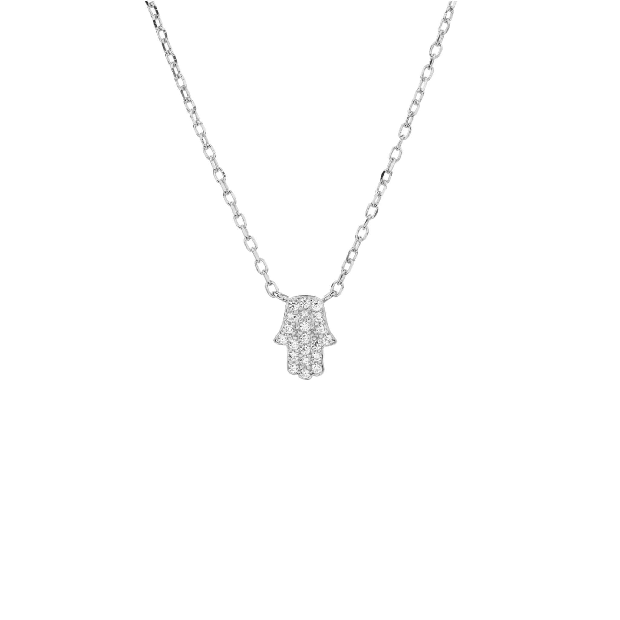 Pave Small Hamsa Necklace