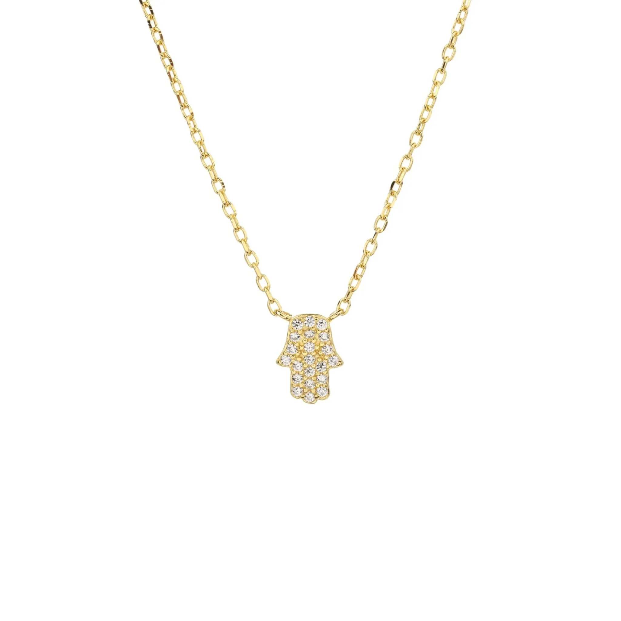 Pave Small Hamsa Necklace