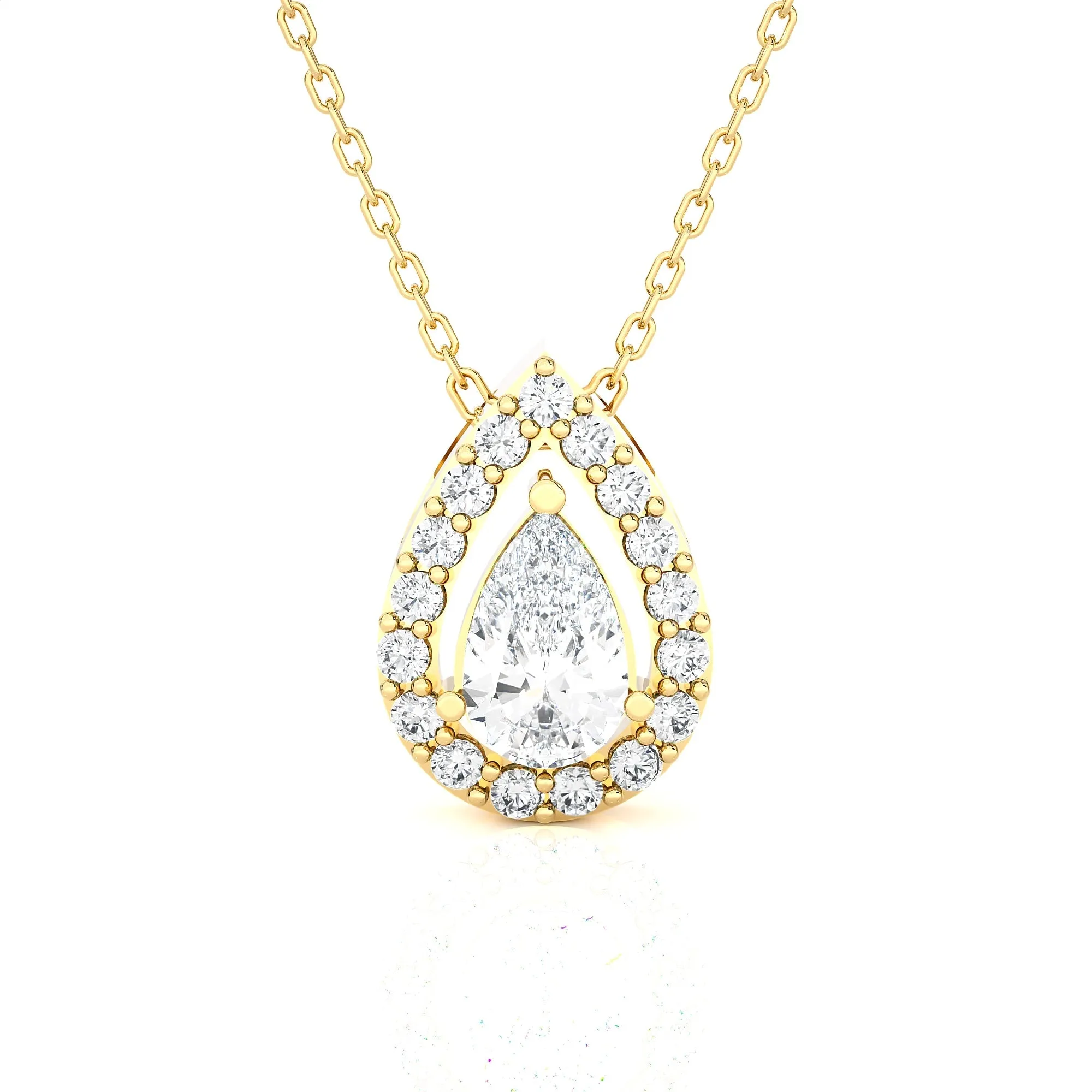 Pear-Shaped Lab Grown Diamond Solitaire Pendant