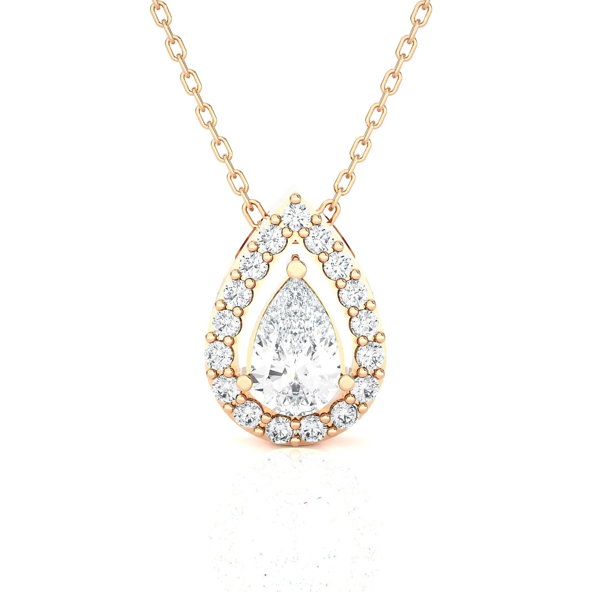 Pear-Shaped Lab Grown Diamond Solitaire Pendant