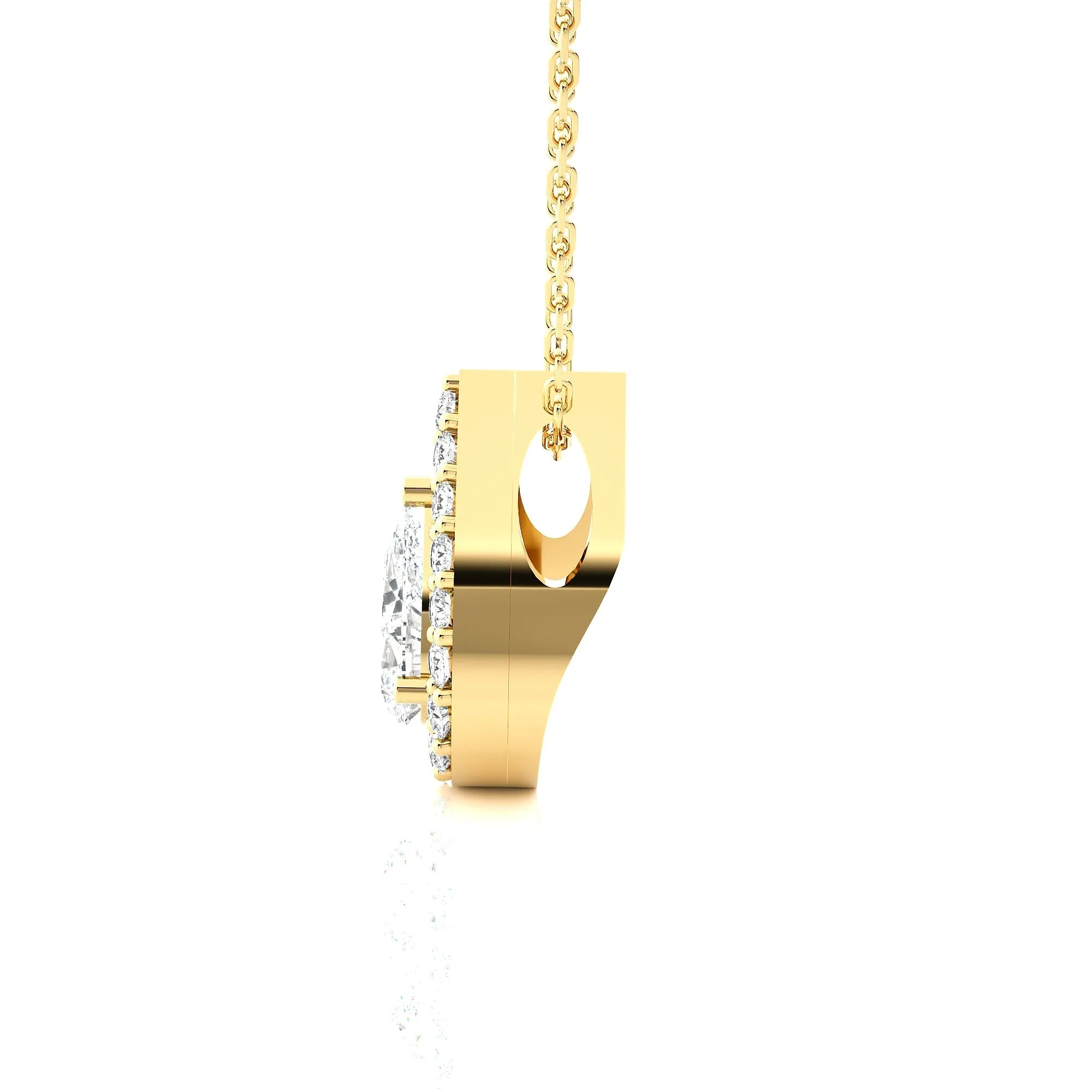 Pear-Shaped Lab Grown Diamond Solitaire Pendant