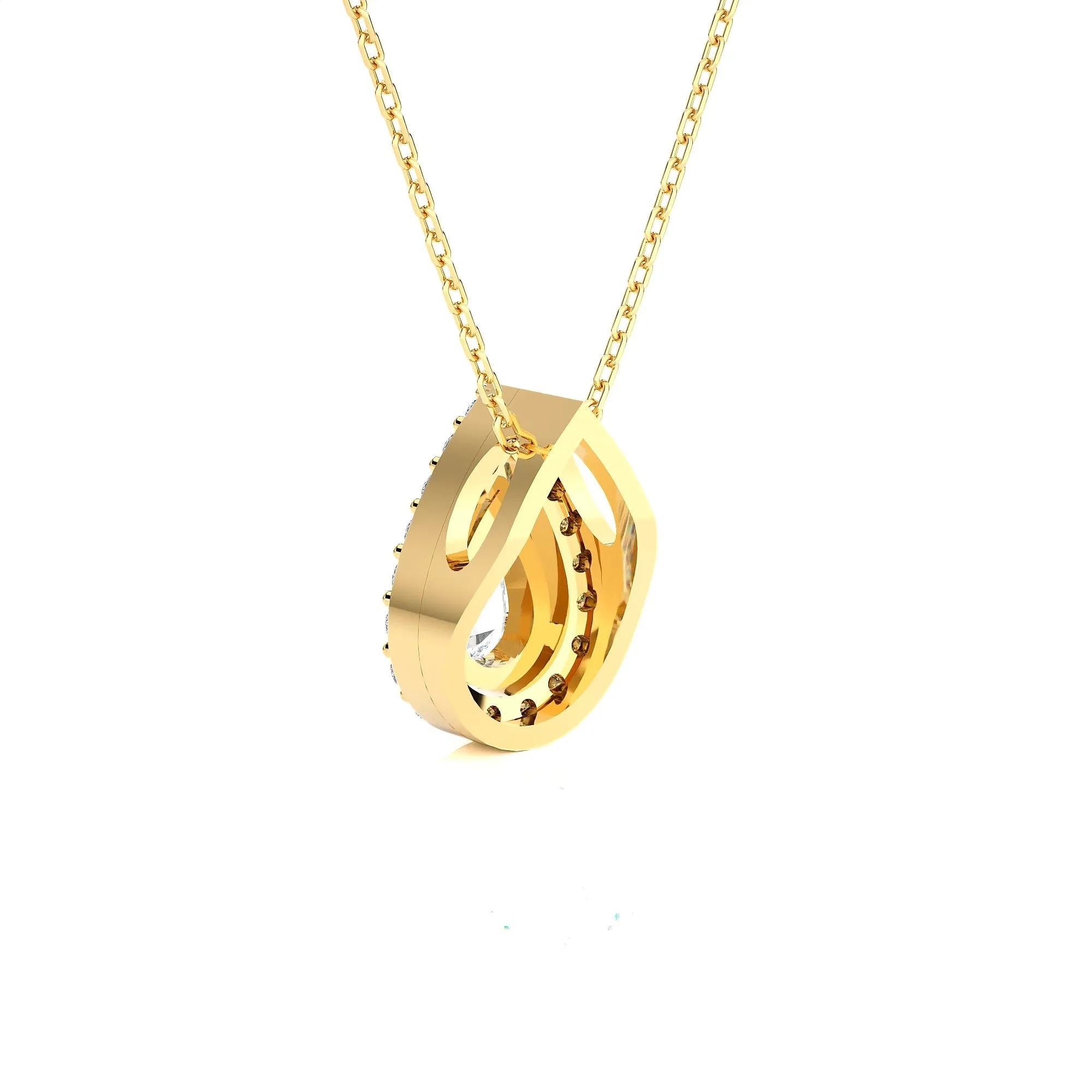 Pear-Shaped Lab Grown Diamond Solitaire Pendant