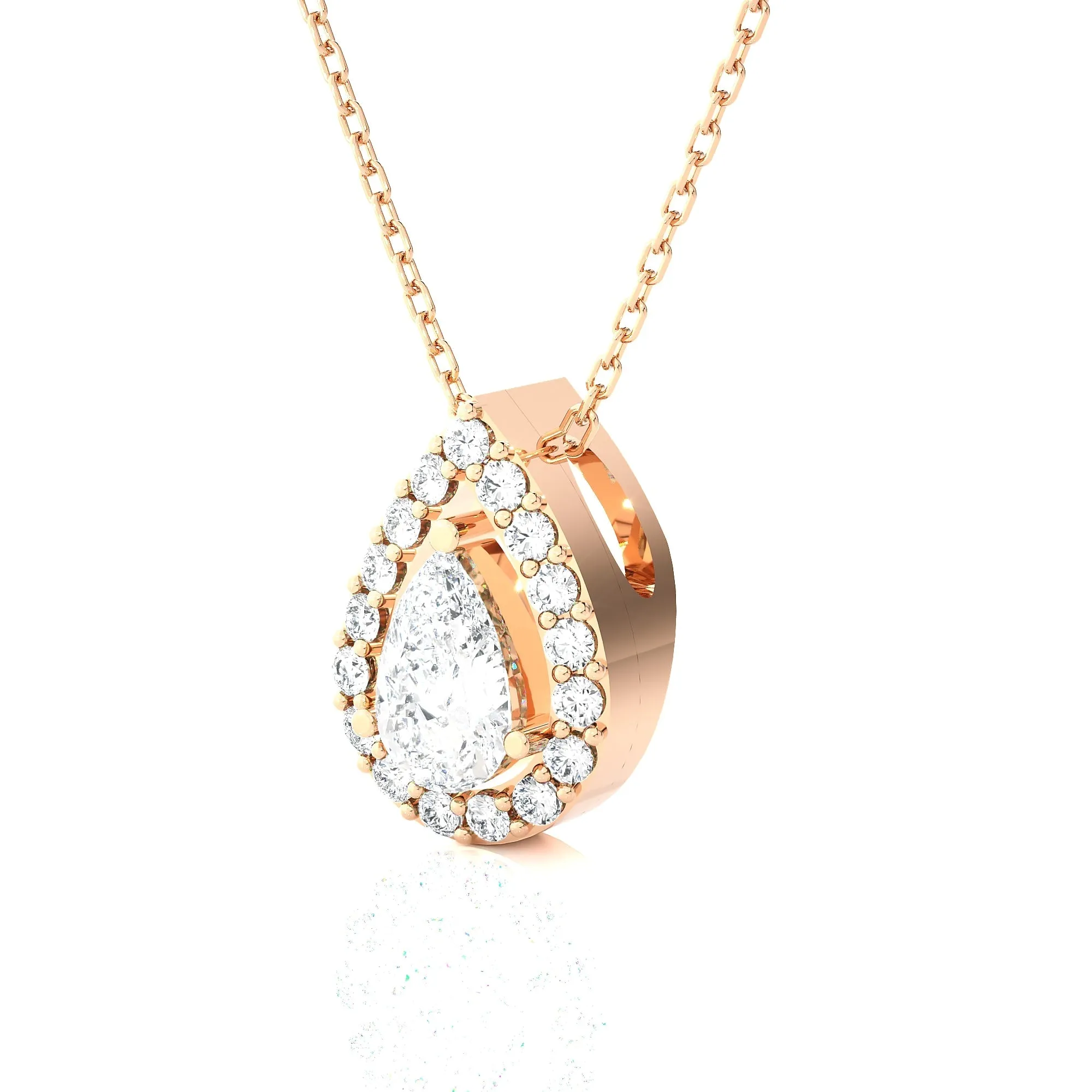Pear-Shaped Lab Grown Diamond Solitaire Pendant