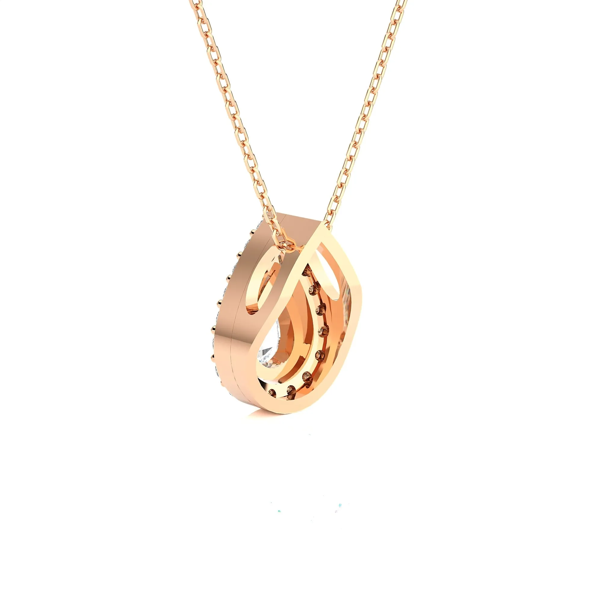 Pear-Shaped Lab Grown Diamond Solitaire Pendant